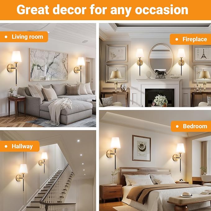 Nekhung Battery Operated Wall Sconces Set of 2, Wireless Wall Light - Image 9