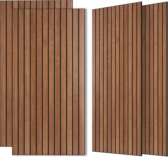 Wood Veneer Acoustic Panels, 4 Pack 47.2”x23.6” Sound Panels, Decorative Large by AUTORIFIC