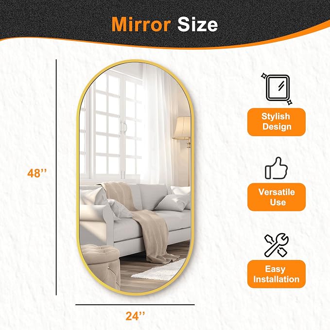 Delma Bathroom Wall Full Length Mirror - Image 5