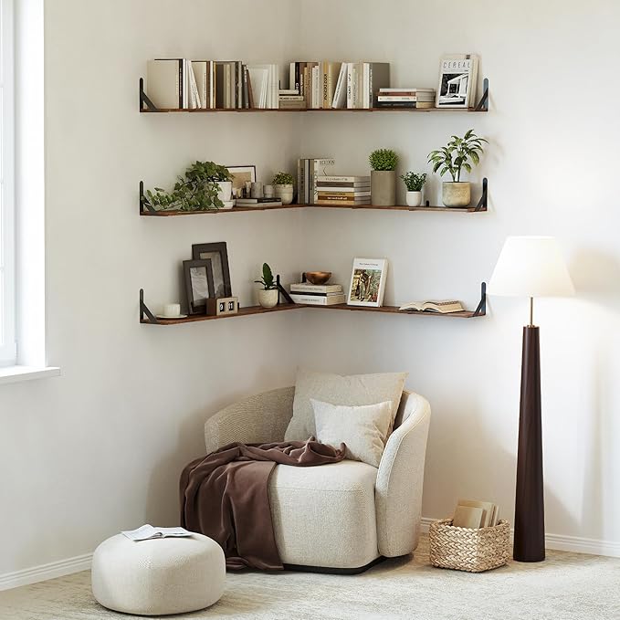 WOPITUES Floating Shelves for Wall 48″W x 8″D, Long Wall Mounted Shelves Set of - Image 5