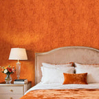 17.5"x317" Crushed Orange Velvet Peel and Stick Wallpaper Orange Wallpaper Self - Image 4