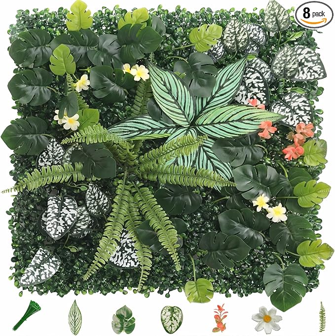 8 Pack 20"x20"Grass Wall Panels-Artificial Boxwood Panels by Unknown