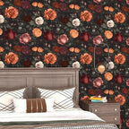Vintage Floral Peel and Stick Wallpaper Dark Black Rose Floral Contact Paper - Image 5