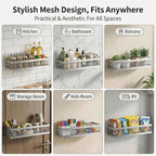 PUSDON 16.5-Inch Extra Long Slim Mesh Shower Caddy, Wall Mounted Bathroom - Image 4