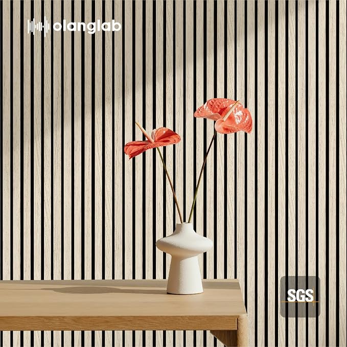 Olanglab Wood Wall Panels 4 Pack, Wood Slat Acoustic Wall Panels, 94.5"x12.6" - Image 9