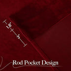 NICETOWN 144 inch Long Red Velvet Curtains and Drapes, Extra Long Elegant Wall - Image 8