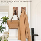 Rustic Folding Wall Hooks: Decorative Wooden Coat Hooks 2Pack Mounted - Image 7