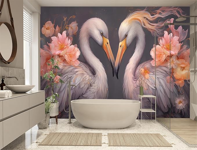 XMPMBM-Floral Birds Animals Fabric Wallpaper Living Room Bedroom Bathroom - Image 2