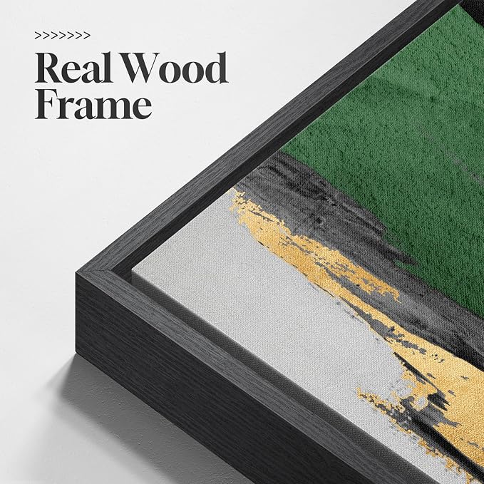 Large Framed Green Abstract Wall Art - Image 6