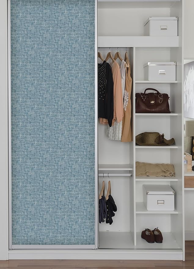 NuWallpaper NU2918 Navy Poplin Texture Peel & Stick Wallpaper - Image 7