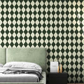 Simon&Siff Retro Peel and Stick Wallpaper Black and Green Wallpaper Vintage by SimonSiff