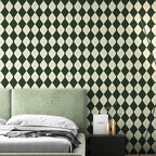 Simon&Siff Retro Peel and Stick Wallpaper Black and Green Wallpaper Vintage by SimonSiff