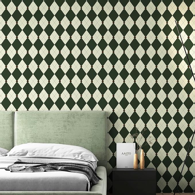 Simon&Siff Retro Peel and Stick Wallpaper Black and Green Wallpaper Vintage - Image 7