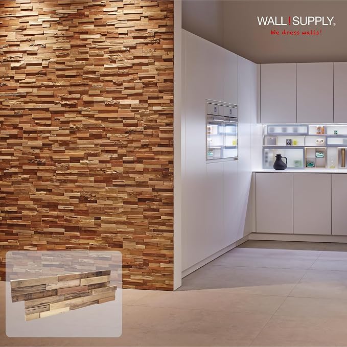 Wall!Supply 3D Wall Panels – Reclaimed Rustic Asian Teak Wood – Home Decor - Image 3