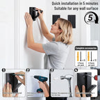 Folding Wall Hooks 2Pack: Black Modern Wooden Coat Hooks Mount - Image 6