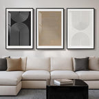 Large Framed Boho Neutral Abstract Wall Art by Cuspin