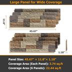 ROOMTEC 6-Packs Faux Stone Wall Covering Panels - Image 2