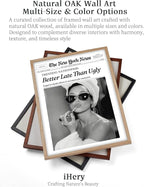 iHery Small Natural OAK Wood Hepburn Newspaper Trendy Bathroom Wall Decor - Image 8