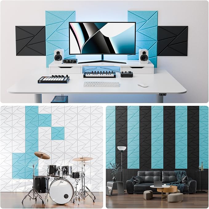12 Pack Acoustic Panels with Self-Adhesive, Sound Panels High Density, - Image 4
