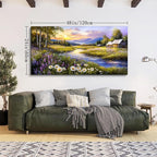 SERIMINO Large Wall Art for Living Room, River Landscape Wall Art, Meadow - Image 4