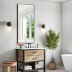 KOCUUY Black Bathroom Mirror, 20x48 Inch Rectangle Mirror - Image 2