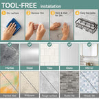 Veken Shower Caddy 6-Pack, Advanced Rustproof Design, No Drilling Adhesive - Image 9