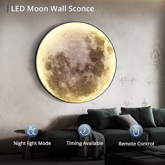 Dimmable Moon Wall Light 31.5 inch Wall Lights - Image 2