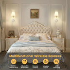 DORESshop Battery Operated Wall Sconce Set of 2, Wireless Wall Light Easy to - Image 3