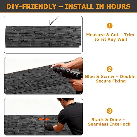 ROOMTEC 1-Pack Faux Stone Wall Covering Panels - Image 6