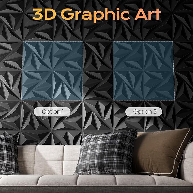 Sonicism Wall Panels Upgrade 48 Pack, 0.7”x11.8”x11.8”Pyramid 3D Wall Panels - Image 4
