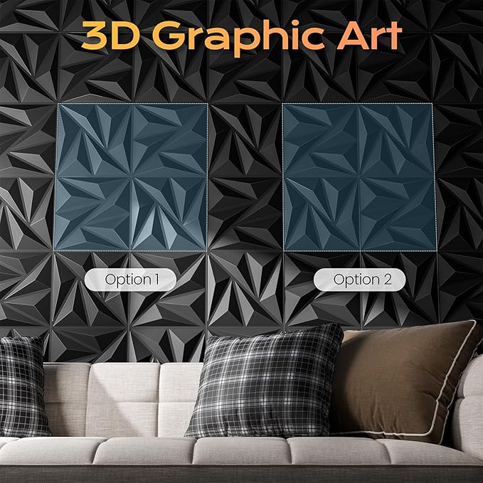 Sonicism Wall Panels Upgrade 72 Pack, 0.7”x11.8”x11.8”Pyramid 3D Wall Panels - Image 5