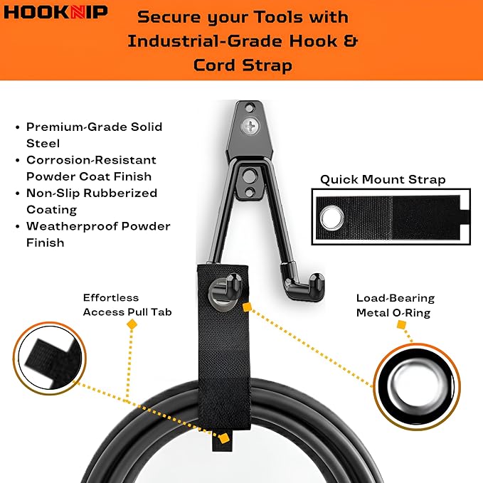 Pack 13 Garage Hooks Heavy Duty | Multi-Sized Wall-Mounted Tool Hangers - Image 4