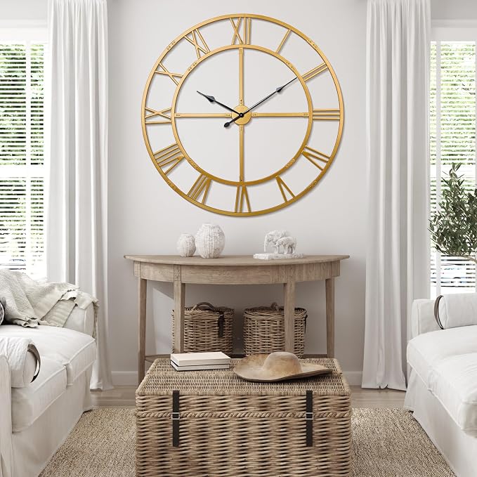 32 Inch Large Wall Clock for Living Room Decor – Easy-Assembly Silent - Image 6