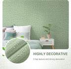 Guvana Grasscloth Peel and Stick Wallpaper Green Textured Contact Paper Modern - Image 3