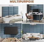 IFNOW Upholstered Wall Mounted Headboard, 3D Soundproof Wall Panels Peel and - Image 6