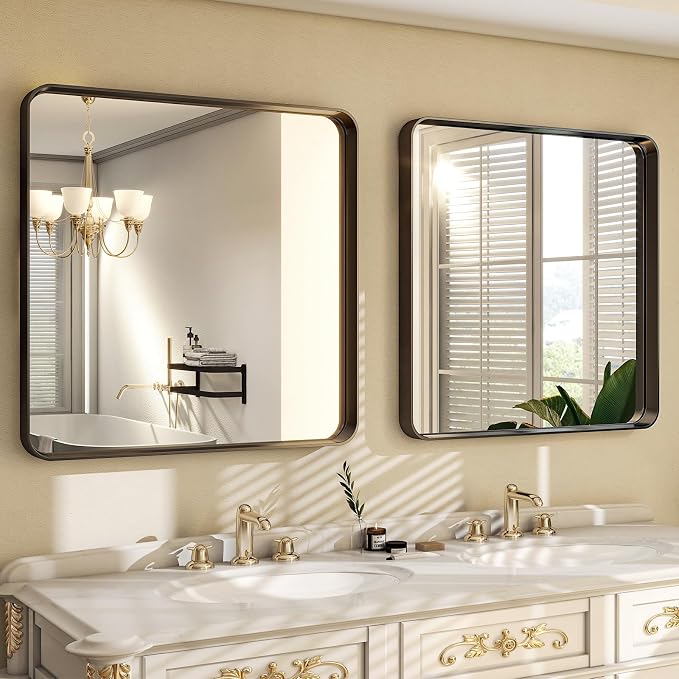 30"x 30" Black Bathroom Mirror - Image 2