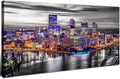 Large Pittsburgh Wall Art Black and White City Skyline Wall Decor by HOME