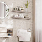 HOOBRO Floating Shelves for Wall, Wall Mounted Shelf Set of 2, 47.2" Hanging - Image 4