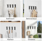 pickpiff Matt Black Self Adhesive Coat Hooks - Image 7