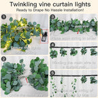 suddus 200 LED Vine with Light Plug in, 6.5ft x 6.5ft Eucalyptus Fairy Curtain - Image 7