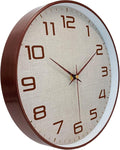 Woodgrain Wall Clock, Silent Non-Ticking Wall Clocks Battery Operated 8 Inch by MABPEDO