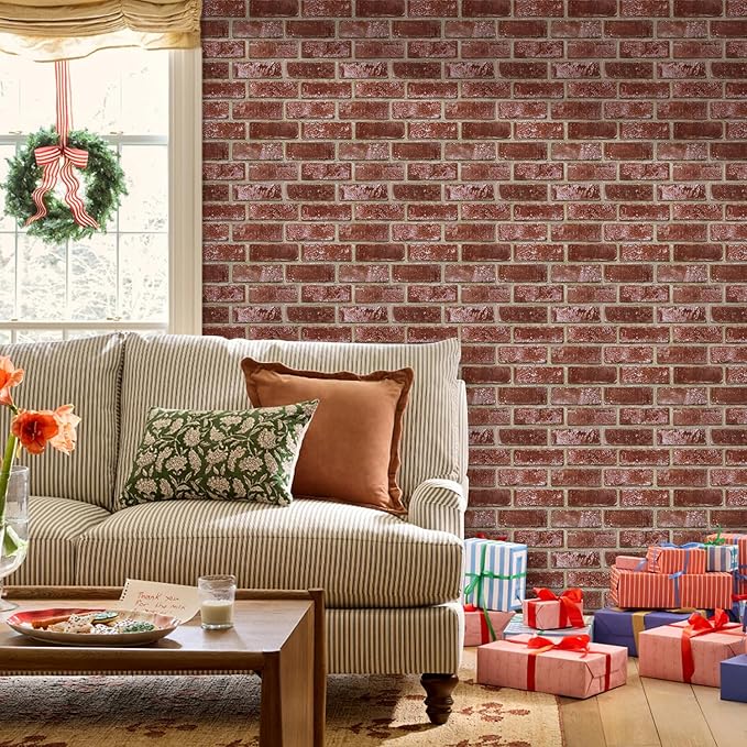 3D Peel and Stick Faux Brick Wall Panels 11.8" x 11.8" 10-Pack, Small - Image 2