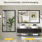 Briivue 60x36 Inch Black Bathroom Mirror - Image 5