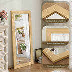Syndra Modern Full Length Mirror Wood Frame, 56x20'' Large Floor Mirror - Image 3