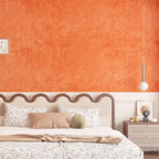 Wallercity Crinkle Creative Orange Flocking Fabric Wallpaper Peel and Stick - Image 5