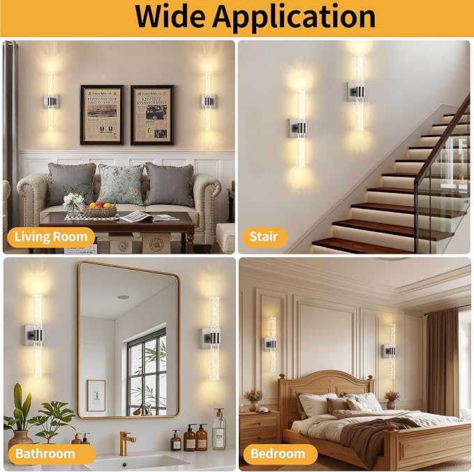 Modern Wall Sconces Set of Two in Brushed Nickel Finish 18 Inch 3000K-6000K Led - Image 5