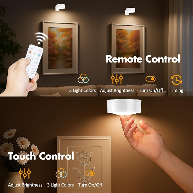 3Pcs Picture Light Battery Operated, Wireless Led Painting Light - Image 6