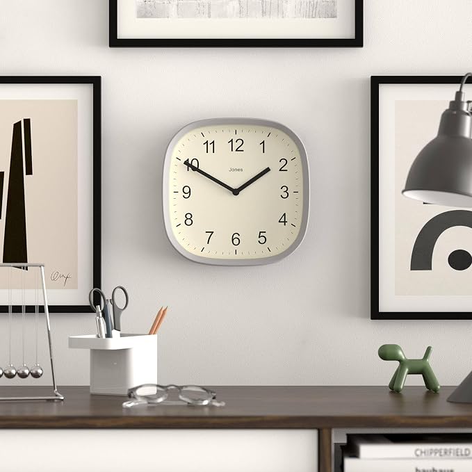 JONES CLOCKS® Sprite wall Clock | Modern Retro Rounded Square Clock | 10 inch | - Image 3
