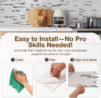 Peel and Stick Backsplash Tile Waterproof Removable PVC Wall Sticker 3D Faux - Image 5