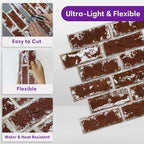 3D Faux Brick Wall Panels Peel and Stick, Small Brick-Look Textured Wall Sticker - Image 5